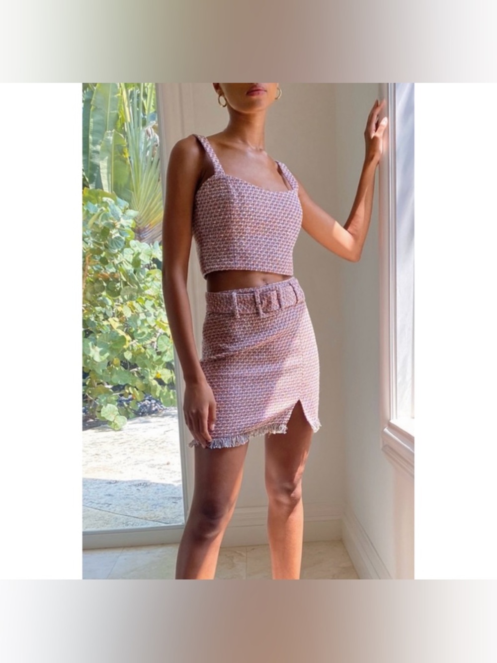 Babaton Pristina Tweed Mini Skirt